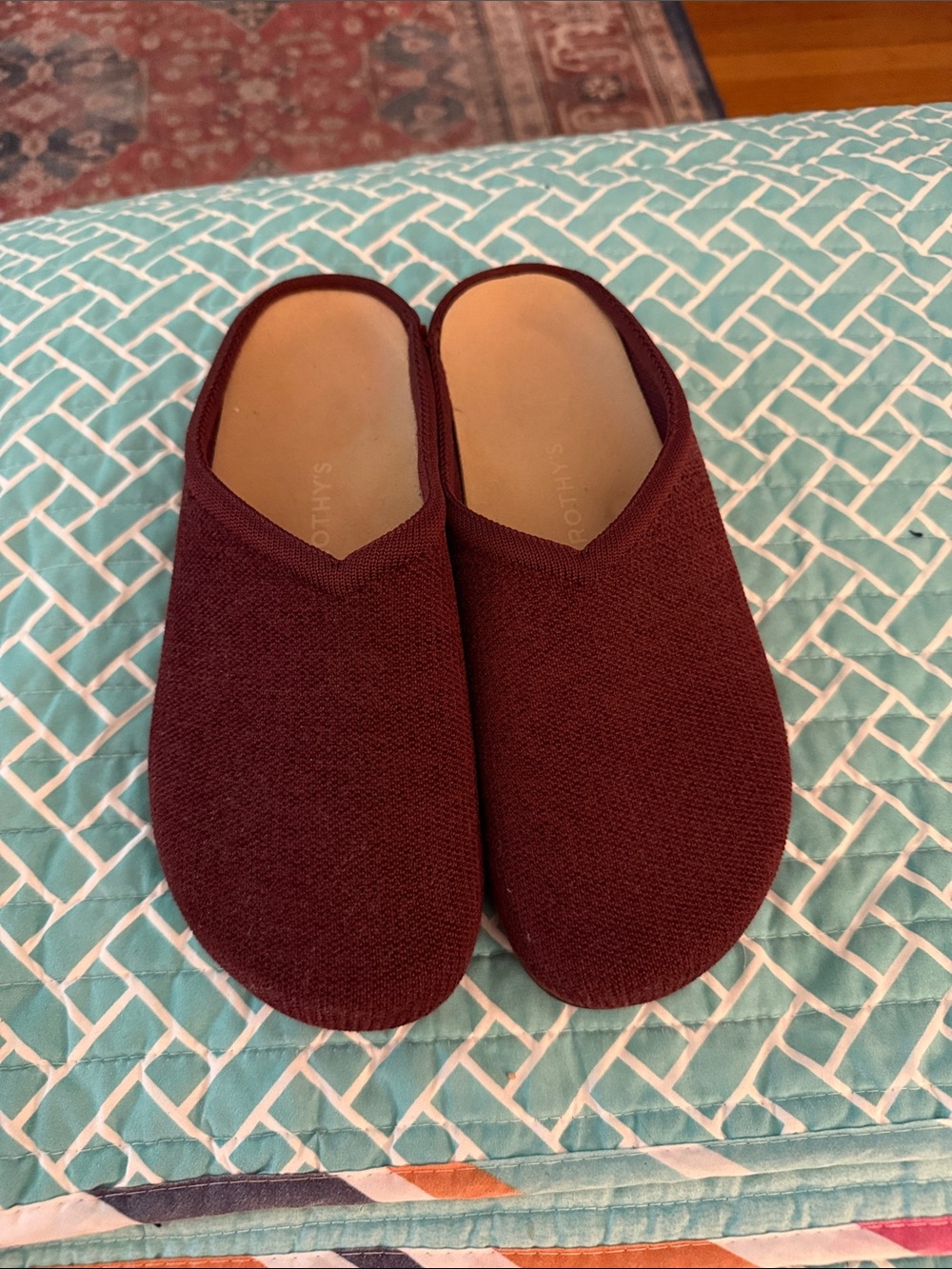 Rothy's Burgundy Knit Slip-On clogs